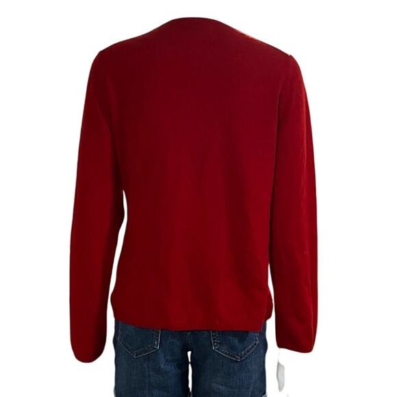 Charter Club Womens Argule Cashmere Red Black Sweater Size Large - Picture 3 of 7